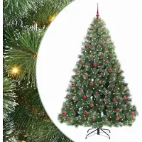 Syfax Árbol de Navidad artificial con 300 LED Verde 210 cm PE y PVC