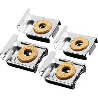 LTPRTZ Juego de soporte de espejo - Labios - Fijación de espejos - Acero inoxidable - 4 piezas - Plata