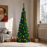 Syfax Árbol de Navidad LED pop-up 180 cm 150 LED PVC Verde