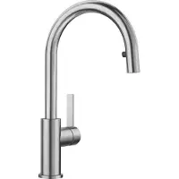 WAN Grúa de cocina de un grifo con manguera de grúa extensible en acero inoxidable cepillado - Alta presión