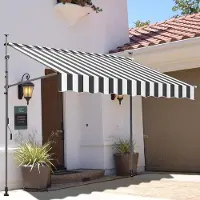 LTPRTZ Terra dosel Retractable - Al aire libre dosel de protección solar - Sombra Crear - Perforación No es necesario - 200 x 120 cm - Gris