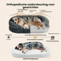 Merkloos Cama para perros - Ortopédica - Espuma viscoelástica - 90 x 65 cm - Lavable
