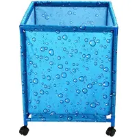 LTPRTZ Trama de almacenamiento de la piscina - Almacén de almacenamiento enrollable - Juguetes de piscina Organizar - Ruedas lisas - 58L x 16B x 10H cm - Azul