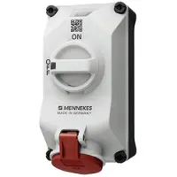 MENNEKES , enchufe de pared DUOi, modelo 5611506G, 16A, 5 polos, 6 horas, 400V, IP44