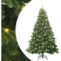 Syfax Árbol de Navidad artificial con 300 LED Verde 210 cm PE y PVC