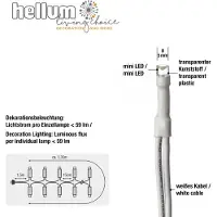 Hellum Guirnalda de luces LED, 1,35 metros de largo, luz blanca cálida, ideal para interiores, diseño clásico y decorativo