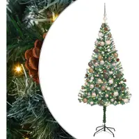 vidaXL Árbol de Navidad artificial, color verde, 180 cm, fabricado en PVC y acero