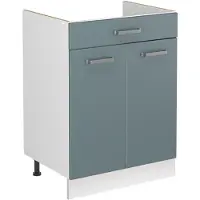 Vicco Armario bajo para fregadero R-Line Gris azulado/Blanco 60 cm sin encimera, Model 72995