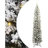 vidaXL Árbol de Navidad artificial, verde y blanco, 240 cm
