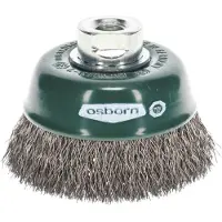 Osborn Cepillo de alambre para amoladora angular, diámetro 80 mm, cepillo de copa para amoladora angular, con alambre especial Xtreme, cepillo de alambre de acero inoxidable, ondulado