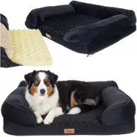 Purlove Purlov 26915 Cama ortopédica para perros 80 x 65 cm, talla M, negra