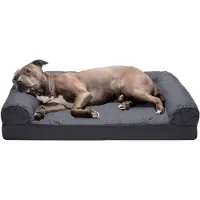 Merkloos Cama ortopédica para perros - Gris hierro - Grande - 91,5 x 68,5 cm - Funda desmontable