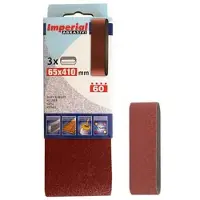 IMPERIAL ABRASIVI Cinta abrasiva de 65x410 mm, grano 80, paquete de 3 unidades