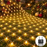 Rosikey Cadena de luces LED de 6 metros x 4 metros, 660 LEDs, color amarillo. Malla de luces, cortina de luces. 8 modos de iluminación. Ideal para decoración interior, fiestas y decoración navideña