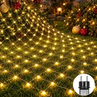 Rosikey Guirnalda luminosa de 1,5 x 1,5 metros, con 120 LEDs, luz cálida, 8 modos de iluminación, ideal para decoración festiva en interiores, luces de Navidad