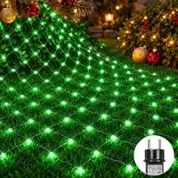 Rosikey Cadena de luces LED de 3x2 metros, red de luces con 200 LEDs, cortina de luces verde, 8 modos de iluminación, ideal para decoración de interiores, fiestas y luces navideñas
