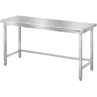 GOLDINOX Mesa de trabajo de acero inoxidable para bares, dimensiones 1400x500 mm, con refuerzo PREMIUM -