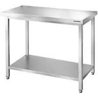 GOLDINOX Mesa de trabajo de acero inoxidable para bares, dimensiones 1200x700 mm, con 1 estante inferior, marca PREMIUM -