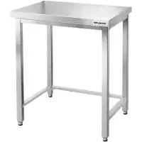 GOLDINOX Mesa de trabajo de acero inoxidable, modelo Bar, de 700x600 mm, con refuerzo PREMIUM -