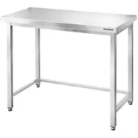 GOLDINOX Mesa de trabajo de acero inoxidable para bares, dimensiones 1200x700 mm, con refuerzo PREMIUM -