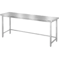 GOLDINOX Mesa de trabajo de acero inoxidable, modelo Bar, 2000 x 700 mm, con refuerzo PREMIUM -