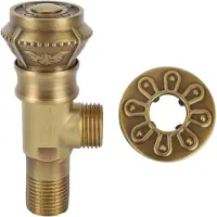 Gistuch Válvula de cierre, estilo vintage, estilo europeo, fabricada en latón, para controlar el flujo de agua fría y caliente en lavabos, baños, inodoros y cocinas