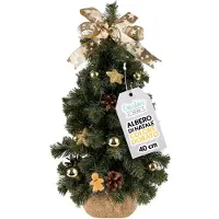 Creative Home Árbol de Navidad artificial decorado en color dorado, tamaño 40 cm