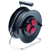 Bachmann Cilindro retráctil de cable con toma de tierra, marca , triple, 230 VAC, IP44, 40 metros
