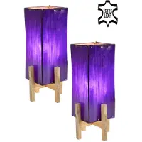 Marrakesch Orient & Mediterran Interior Lámpara de mesa vintage de cuero Sacco Di 2, ideal como luz de noche o lámpara de mesita de noche