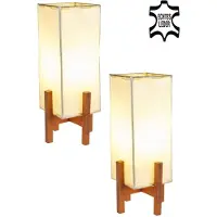 Marrakesch Orient & Mediterran Interior Lámparas de mesa Janka, estilo oriental, pintadas a mano, juego de 2 unidades, en color natural/marrón oscuro, 39 cm