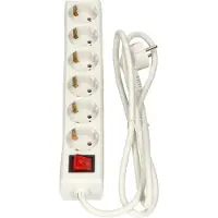 Bachmann Regleta de enchufes inteligente , 6 enchufes, color blanco, 1,4 metros