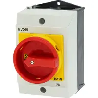 Eaton T0-2-8900/I1/SVB 207151: Interruptor principal de 20A, montaje en superficie, 3 polos + neutro, con función de parada de emergencia