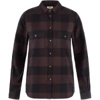 Fjällräven - Övik Heavy Flannel Shirt W Black Oak Black para Mujer de Algodón - Talla M - Marrón