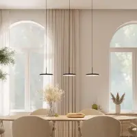 LUMIÈRE Design LUMIÈRE Lámpara colgante de diseño "Evanos", 3 luces LED, regulable, color negro