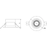 Opple LED empotrable Chiara 541003410900, IP44, 6W, 450lm, 2700K, modelo DA68, color blanco, con posibilidad de inclinación