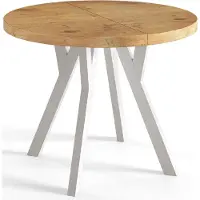Alpi Möbel Mesa Comedor Extensible Redonda Ovo, Mesa Redonda Extensible, Tablero Laminado de 36 mm, 110 cm, Lancelot