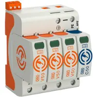OBO Interruptor automático Kombiableiter V50, tipo 1+2, 3+N/PE, 280V, 12,5kA, con señalización remota, 1 unidad.