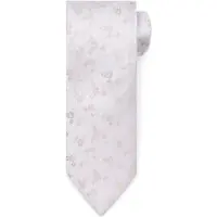Suitable Corbata De Seda Floral Off-White Beige Blanco roto
