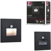 Paulmann Aplique empotrable LED Edge Quadro, negro, 8 cm