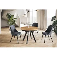 Alpi Möbel Mesa Comedor Extensible, Tablero Laminado de 36 mm Redonda Evo, Mesa Redonda Extensible, Tablero Laminado de 36 mm, 80-130 cm, Lancelot