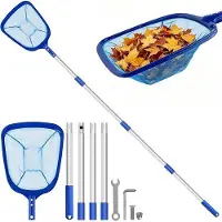 Liangpin Jiazuo Piscina red de cuchara 185 cm - finamente enmascarado con varilla telescópica - para piscina y estanque - fácil eliminación de hojas y suciedad - ShopVlot