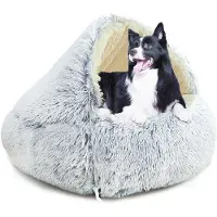 Liangpin Jiazuo Dailygoods - Cama para perros 80 cm - Cama para mascotas de lujo Pluisy - Cama para mascotas tranquila - Cubierta desmontable lavable - Adecuado para mascotas de hasta 20 kg - Material Super Soft