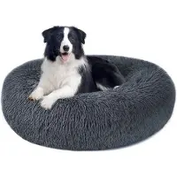 Liangpin Jiazuo Cama para perros Cama para gatos Fluffy Round - Almohada de Donut - Lavable y cómodo - Ideal para mascotas - ShopVlot
