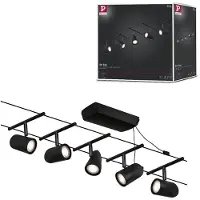 Paulmann Cup sobre cable básico 5 luces negro mate