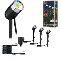 Paulmann Plug & Shine: Juego básico de focos LED para jardín, modelo Pike