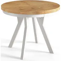 Alpi Möbel Mesa Comedor Extensible, Tablero Laminado de 36 mm Redonda Evo, Mesa Redonda Extensible, Tablero Laminado de 36 mm, 80-130 cm, Lancelot
