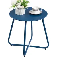 Merkloos Mesa auxiliar mesa de balcón mesa de jardín - Redonda - 45 cm de alto - Azul marino - Para terraza y jardín
