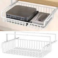 Merkloos Organizador de escritorio cajón bajo mesa - 111 cm - 5 kg - Blanco - Para oficina, casa y colegio