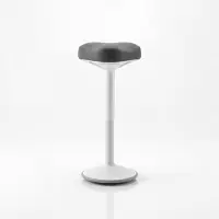 Jan Nowak : Taburete de equilibrio, silla de oficina, silla de trabajo giratoria para escritorio, color blanco y gris oscuro