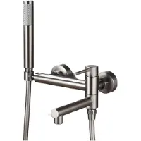 LTPRTZ Grifo de pared Baño - Grifo de ducha Salida - Espacio Guardar - Flujo runable - 10 x 10 x 10 mm - Gris metálico